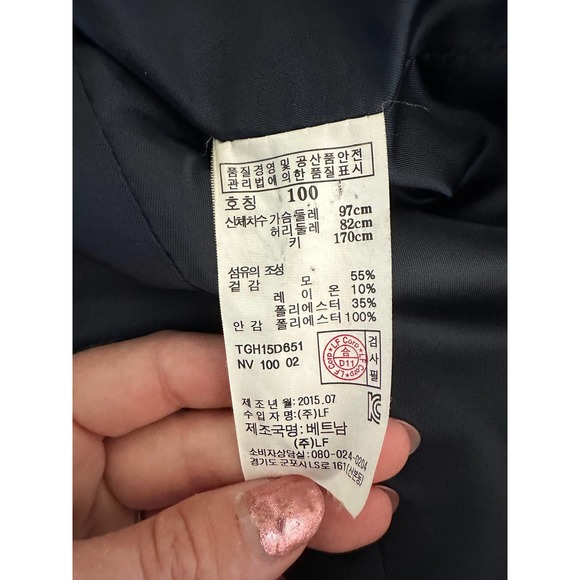 TNGT Today 'N Going On Tomorrow Mens Chester Wool Blend Long Navy Coat - Picture 9 of 9